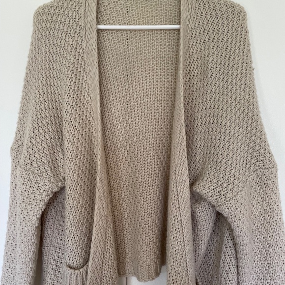Boohoo Tan/Beige Boho Knit Cardigan Size M/L - Picture 9 of 15